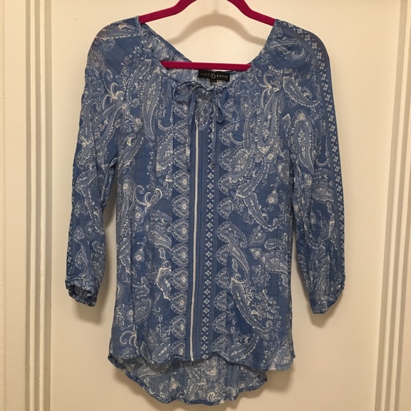 Fred David Tops - Top Paisly BoHo Poets Blouse